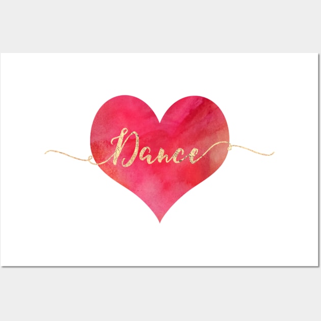 Dance Heart | Gold & Pink Wall Art by ABcreative